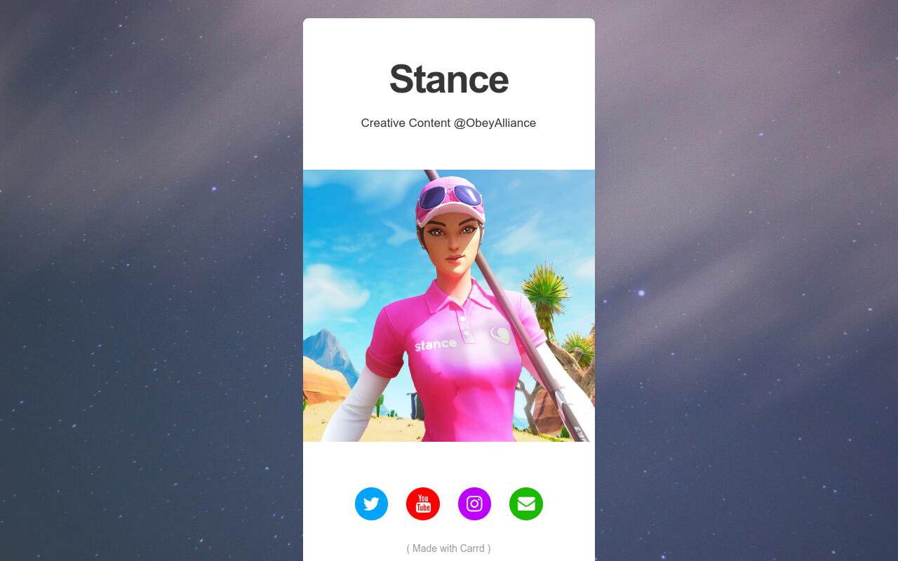 Carrd profile picture for @stance
